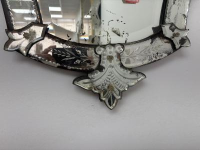 Vintage Venetian Beveled And Etched Mirror