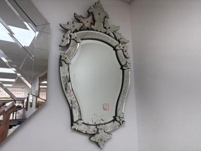 Vintage Venetian Beveled And Etched Mirror