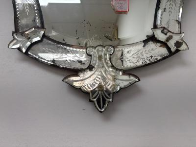 Vintage Venetian Beveled And Etched Mirror