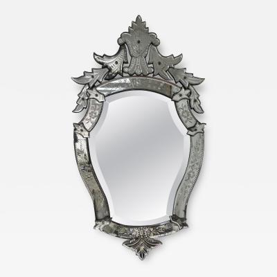 Vintage Venetian Beveled And Etched Mirror