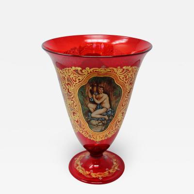 Vintage Venitian Enameled Vase