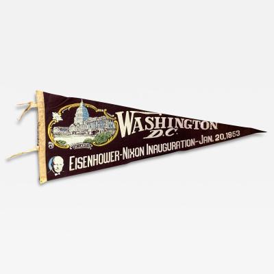 Vintage Washington D C Eisenhower Nixon Inauguration Pennant 1953