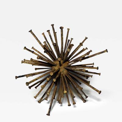Vintage Welded Metal Nail Atomic orb Sculpture
