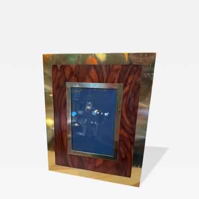 Vintage Wood and Brass Picture Frame