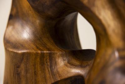 Vintage Wooden Biomorphic Sculpture featuring Abstract Figures