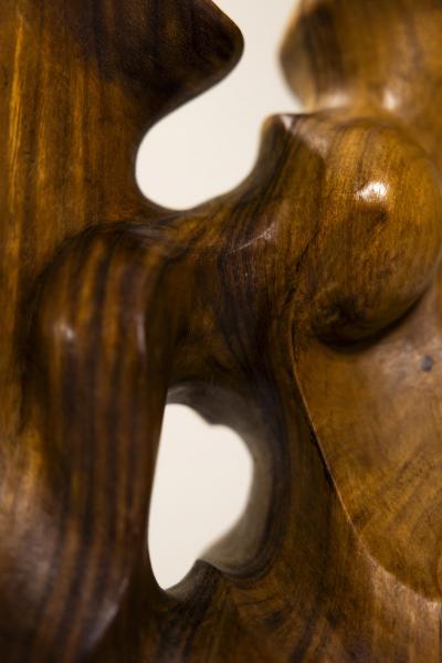Vintage Wooden Biomorphic Sculpture featuring Abstract Figures