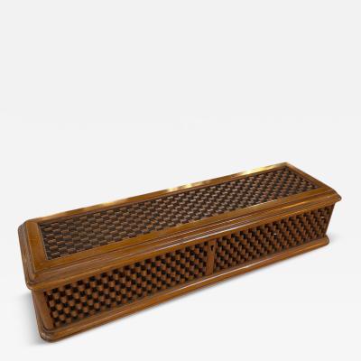 Vintage Wooden Woven Jewelry Box