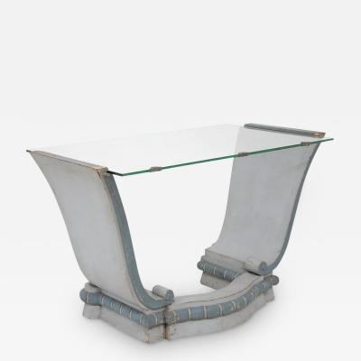 Vintage Writing Desk in Wood and Glass and Armchair