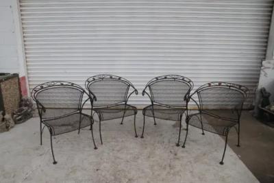 Vintage Wrought Iron Outdoor Patio Dining Set