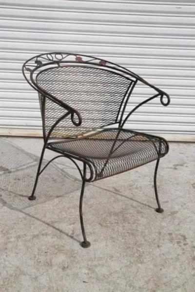 Vintage Wrought Iron Outdoor Patio Dining Set