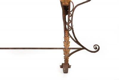 Vintage Wrought Iron and Red Marble Console Table 20th century