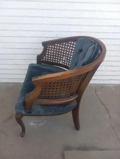 Vintage cane Round back Arm Chairs
