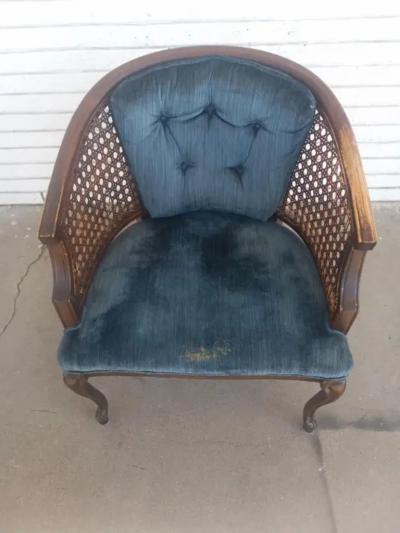 Vintage cane Round back Arm Chairs