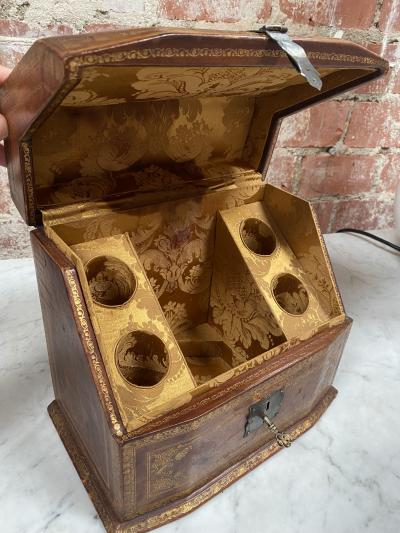 Vintage leather Bar set Italy 1950s
