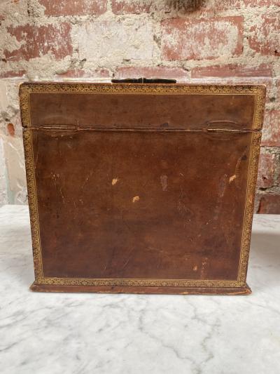 Vintage leather Bar set Italy 1950s