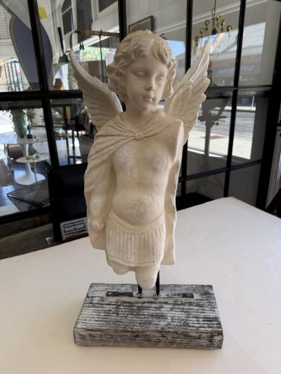 Vintaged Winged Figure Sculpture
