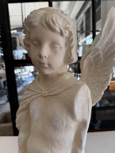Vintaged Winged Figure Sculpture