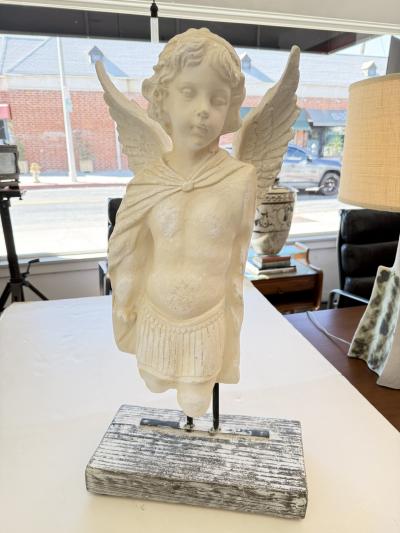 Vintaged Winged Figure Sculpture