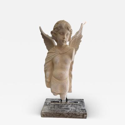 Vintaged Winged Figure Sculpture