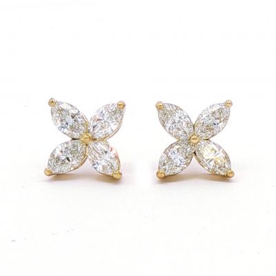 Vittoria Yellow Gold Marquise Earrings