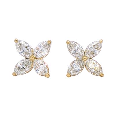 Vittoria Yellow Gold Marquise Earrings
