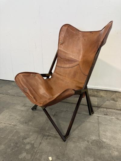 Vittoriano Vigano Italian Tripolina Folding Safari Chair Attributed to Vittoriano Vigan 1960s