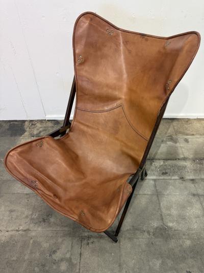 Vittoriano Vigano Italian Tripolina Folding Safari Chair Attributed to Vittoriano Vigan 1960s