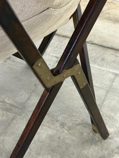 Vittoriano Vigano Italian Tripolina Folding Safari Chair Attributed to Vittoriano Vigan 1960s