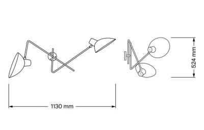 Vittoriano Vigano Vittoriano Vigan VV Cinquanta Twin Wall Lamp in Black