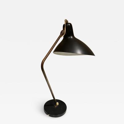 Vittoriano Vigano Vittoriano Vigano Sculptural French Table Lamp in Black and Brass FRANCE 1950s