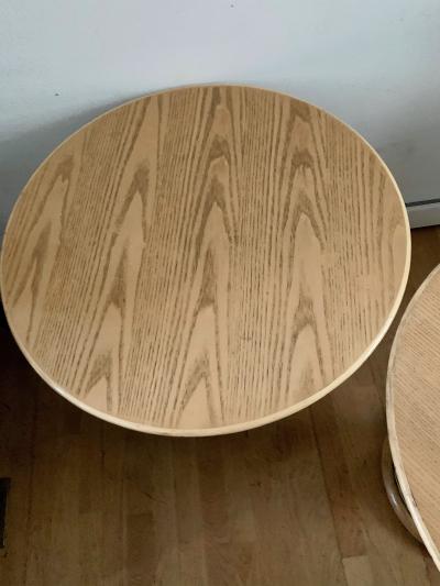 Vittorio Bonacina Late 60s Pair of Side Table in Wood and Rattan