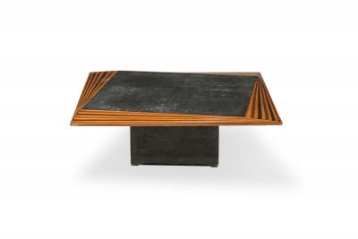 Vittorio Dassi Mobilificio Dassi Dassi Dassi Mixed Wood and Slate Top Low Table