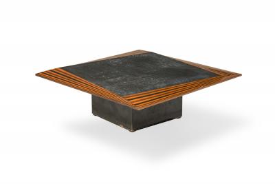 Vittorio Dassi Mobilificio Dassi Dassi Dassi Mixed Wood and Slate Top Low Table