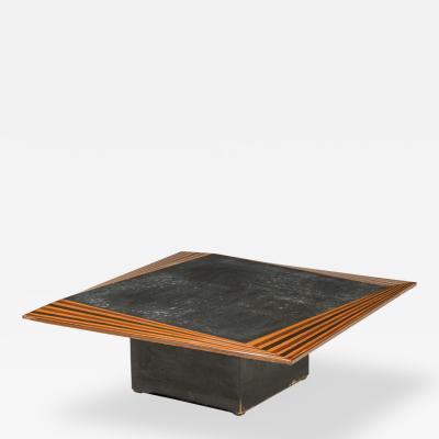 Vittorio Dassi Mobilificio Dassi Dassi Dassi Mixed Wood and Slate Top Low Table