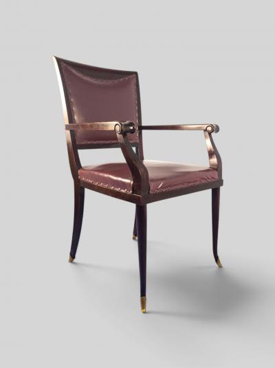 Vittorio Dassi Mobilificio Dassi Dassi Italian Mid Century Leather Desk Armchair designed by Vittorio Dassi 1950s