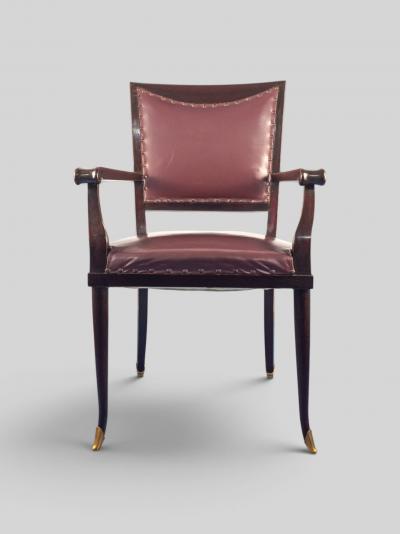 Vittorio Dassi Mobilificio Dassi Dassi Italian Mid Century Leather Desk Armchair designed by Vittorio Dassi 1950s