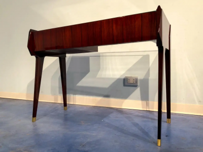 Vittorio Dassi Mobilificio Dassi Dassi Italian Mid Century Modern Teak Petite Desk Designed by Vittorio Dassi 1950s