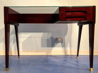 Vittorio Dassi Mobilificio Dassi Dassi Italian Mid Century Modern Teak Petite Desk Designed by Vittorio Dassi 1950s