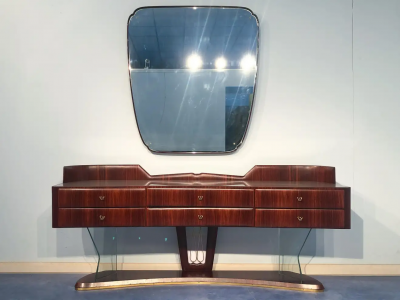 Vittorio Dassi Mobilificio Dassi Dassi Italian Mid Century Sideboard dresser with Mirror by Vittorio Dassi 1950s