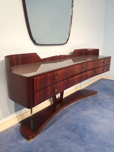 Vittorio Dassi Mobilificio Dassi Dassi Italian Mid Century Sideboard dresser with Mirror by Vittorio Dassi 1950s