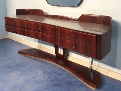 Vittorio Dassi Mobilificio Dassi Dassi Italian Mid Century Sideboard dresser with Mirror by Vittorio Dassi 1950s