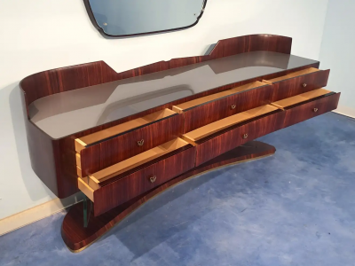 Vittorio Dassi Mobilificio Dassi Dassi Italian Mid Century Sideboard dresser with Mirror by Vittorio Dassi 1950s