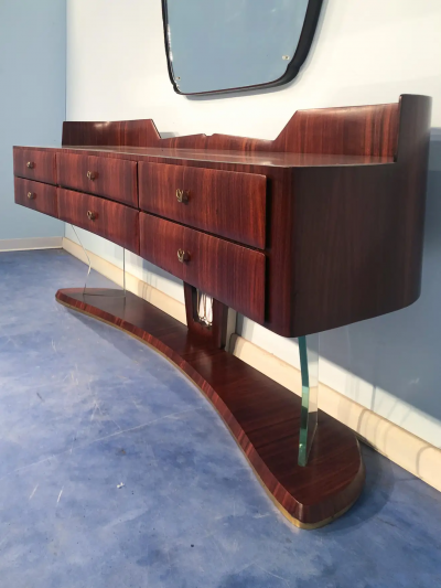 Vittorio Dassi Mobilificio Dassi Dassi Italian Mid Century Sideboard dresser with Mirror by Vittorio Dassi 1950s