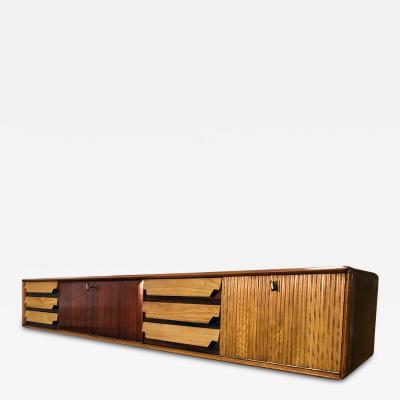 Vittorio Dassi Mobilificio Dassi Dassi Italian Mid Century Wall Mounted Sideboard with Drawers by Vittorio Dassi 1950s