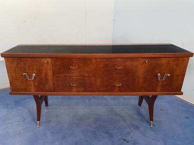 Vittorio Dassi Mobilificio Dassi Dassi Italian Midcentury Amboyna Briar Sideboard by Vittorio Dassi 1950s