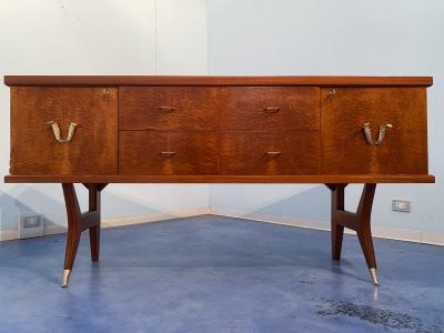 Vittorio Dassi Mobilificio Dassi Dassi Italian Midcentury Amboyna Briar Sideboard by Vittorio Dassi 1950s