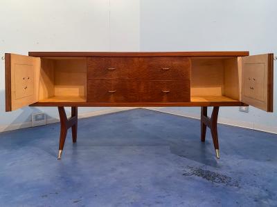 Vittorio Dassi Mobilificio Dassi Dassi Italian Midcentury Amboyna Briar Sideboard by Vittorio Dassi 1950s
