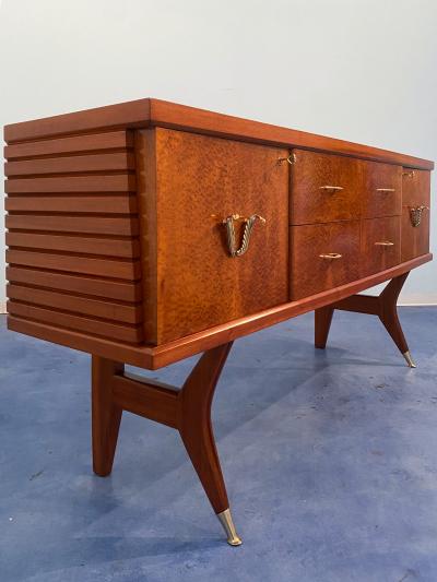 Vittorio Dassi Mobilificio Dassi Dassi Italian Midcentury Amboyna Briar Sideboard by Vittorio Dassi 1950s