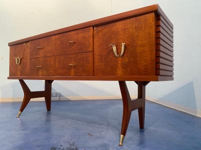 Vittorio Dassi Mobilificio Dassi Dassi Italian Midcentury Amboyna Briar Sideboard by Vittorio Dassi 1950s