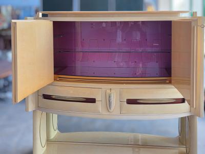 Vittorio Dassi Mobilificio Dassi Dassi Italian Midcentury Parchement Sideboard or Cabiner Bar Designed by Dassi 1950s